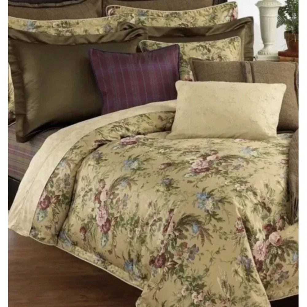 Vintage Ralph Lauren ADRIANA Floral Pillow Shams Cotton European Size Set Of 2